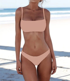 Solid Sexy Bikini Set Women's Two-Piece Swimwear